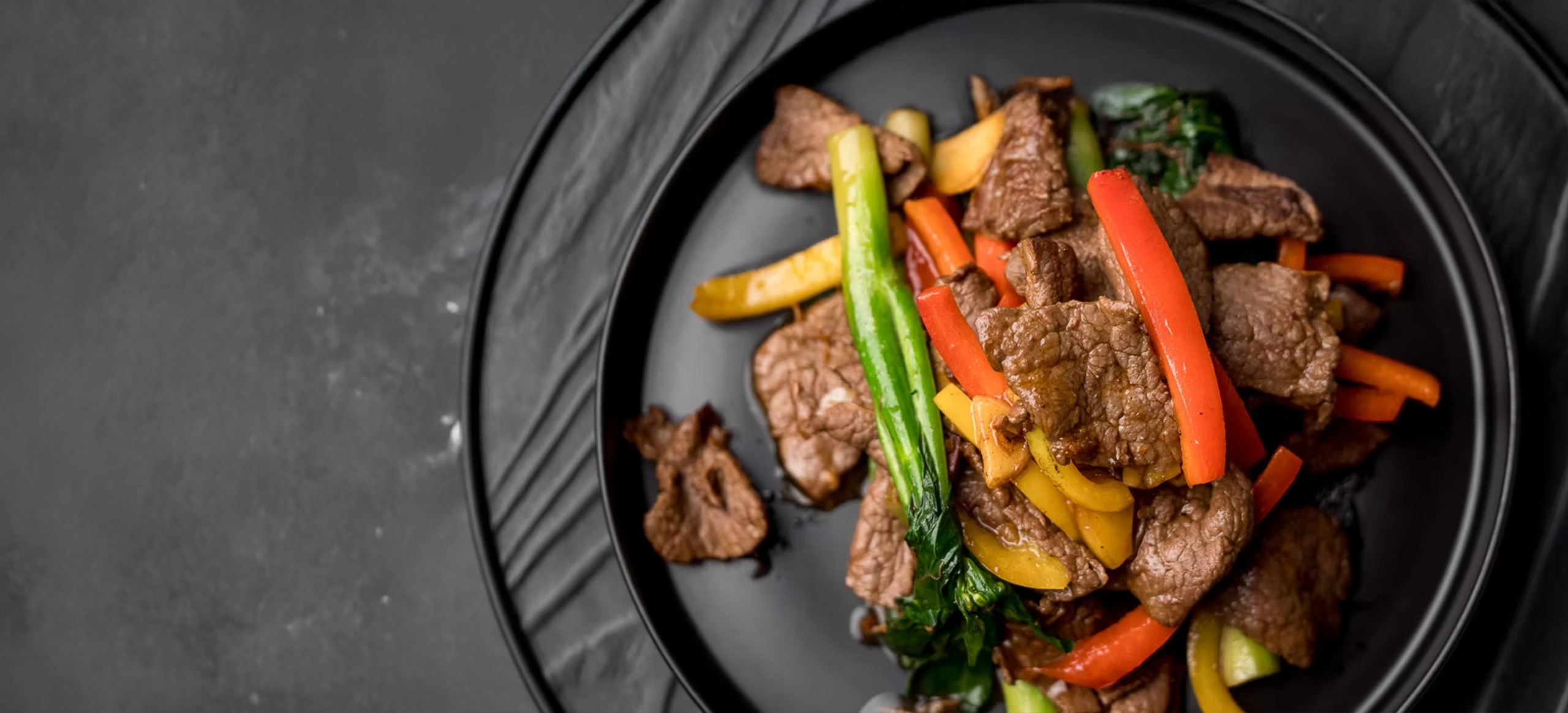 Stir fried venison with kale and XO sauce